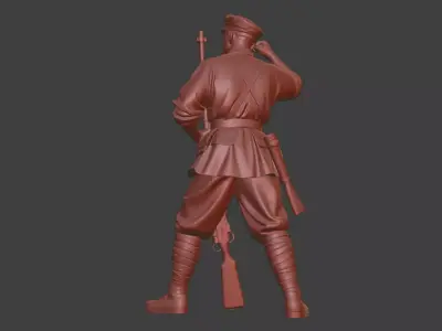 Military sculpture warrior  military battle war hero  soldier 3D print model 22