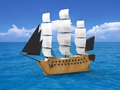 Old sailing ship 3D print model