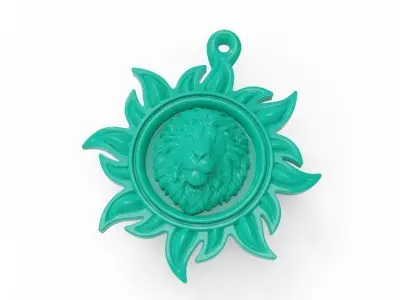 lion pendant 3D print model 6