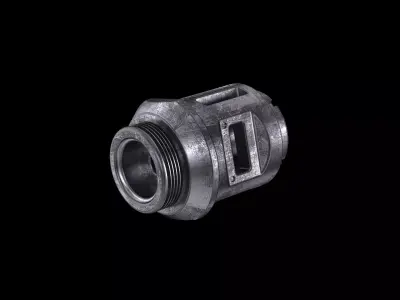 Muzzle brake industrial part technical design cad 3D model