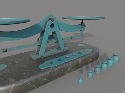 Old Balance Scale Low-poly 3D model
