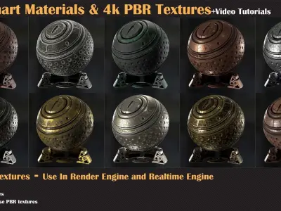 26 Smart Materials and 4K PBR Textures and Video Tutorial Texture
