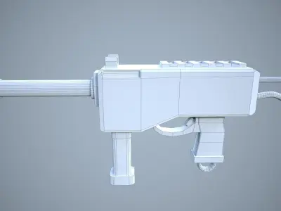 Dirty Gun  Low-poly 3D model
