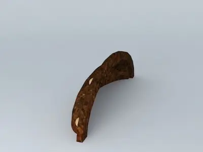 handle 0 wooden curved piece of wood Free 3D model