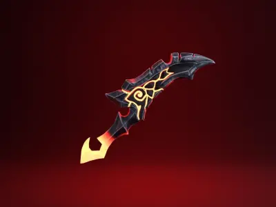 Fantasy Knife - Fire Version Low-poly 3D model