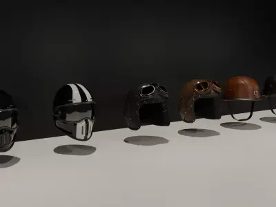 Motorcycle Helmets Kit 3D model
