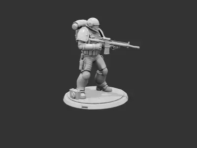 Storm Infantry with Plasma Rifle Low-poly 3D model