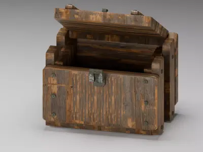 Treasure Chest -  wooden 3D model   3D model