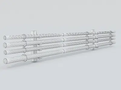 Industrial Pipes Low-poly 3D model