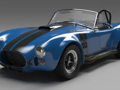 Retro Racing Car Rigged 3D model