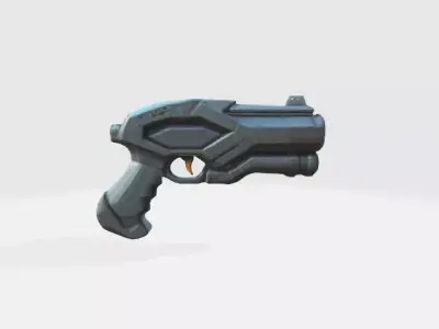 Lowpoly scifi gun Low-poly 3D model buy