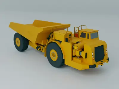 Underground Articulated Truck Heavy Vehicle Low-poly 3D model