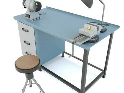 Workbench and garage tools 5 Items - Collection 1 3D model