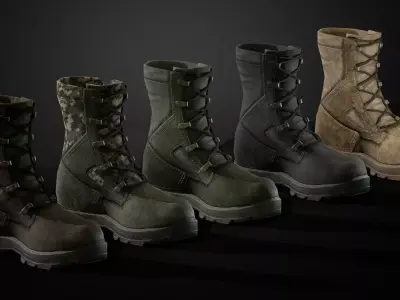 Military Boots Low-poly 3D model shop