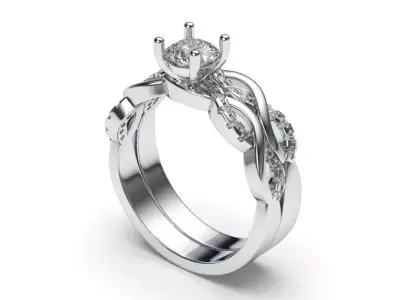 solitaire with ring sizes  8 part S91 3D print model