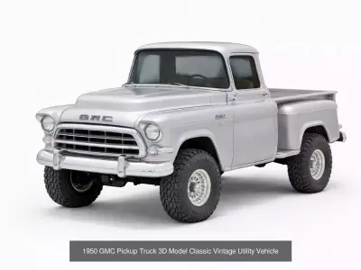 Vintage Retro Pickup Pack 3D Model 6 Classic Utility Trucks 