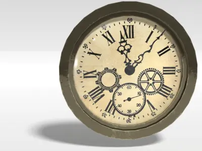 Round Shaped Wall Clock Free low-poly 3D model