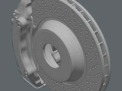 Brake assembly for racing car 3D model