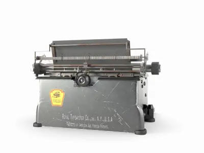 Typewriter paper cutting machine 3D model