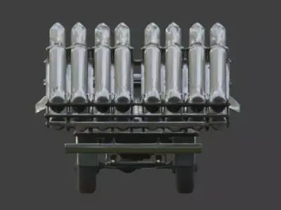WWII Rocket Launcher Vehicle 3D  Low-poly 3D model