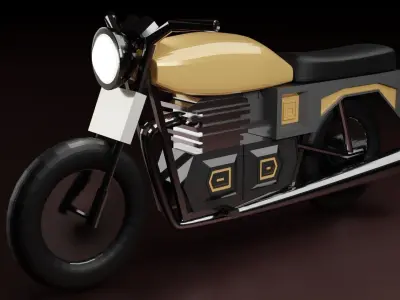 Low poly motorcycle Low-poly 3D model