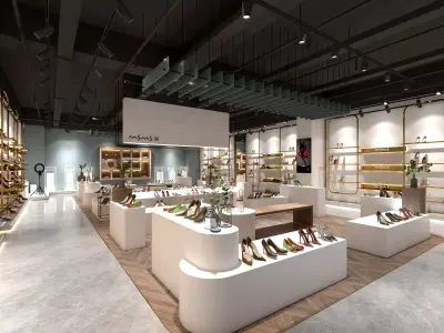 shoe store Low-poly 3D model
