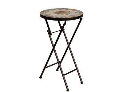 Outdoor Folding End Table With Sunburst Design Low-poly 3D model