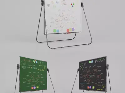 Professional U Stand Square Writing Boards - Customizable Trio 3D Model Pack