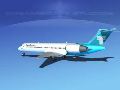 Boeing 717-200 Trans America 3D model