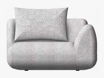 Chair - Sofa - Contemporary - Jack - Armrest Right Low-poly 3D model