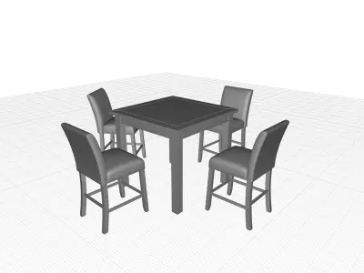 Stuckey Counter Diner Table Chair  Set 3D model