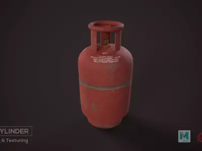 Indian Gas cylinder Low-poly 3D model
