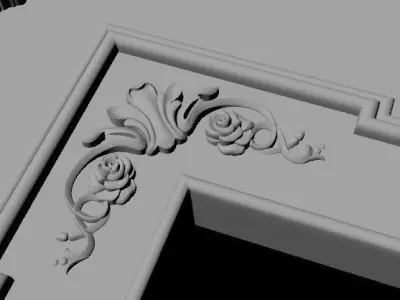 fireplace gold 3D model