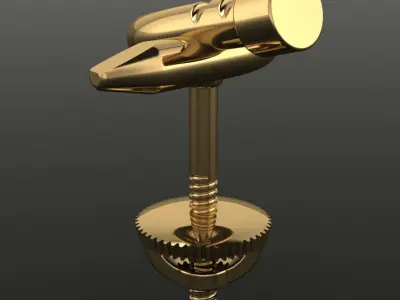 Nail Knot Stud Earring 3D print model