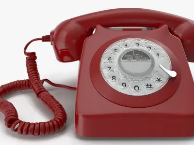 Retro Design Corded Landline Phone 3D model