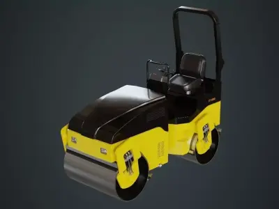 Road Roller 1A Low-poly 3D model