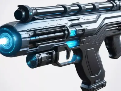 Futuristic Plasma Rifle 3D Model 3D model purchase