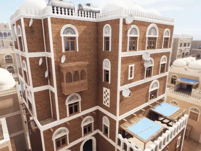 Yemen Buildings Modular Collection Low-poly 3D model