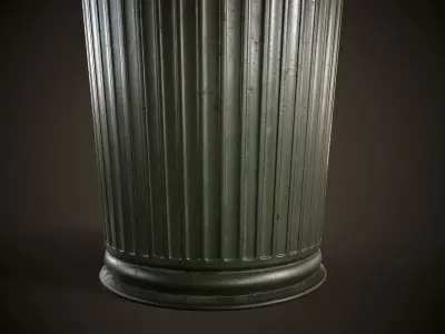 Vintage Office Trash Bin Low-poly 3D model