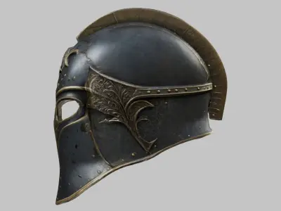 Fantasy Gothic Medieval Helm Armor Low-poly 3D model