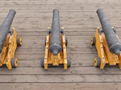 Cannon - Cannons Low-poly 3D model