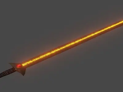 Sword in the stone in cave scene with FX and simple animation 3D model