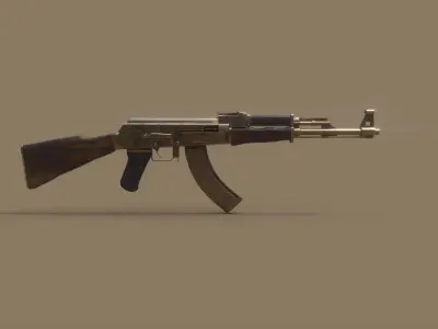 Low Poly Ak47 Model - 12k tris Low-poly 3D model