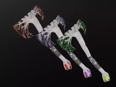 Living Wood Axe Low-poly 3D model