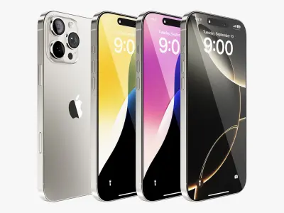 iPhone 16 Pro - Pro Max Natural Titanium 3D model