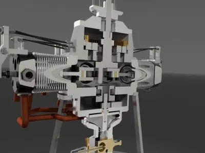 RADIAL NINE CYLINDER ENGINE 1978 3D model