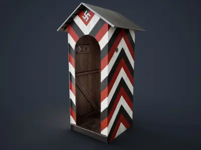 WW2 German Checkpoint Booth Low-poly 3D model