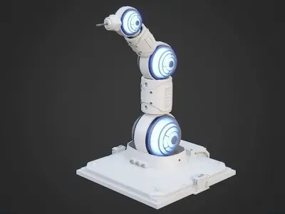 Industrial Robots Scifi Low-poly 3D model