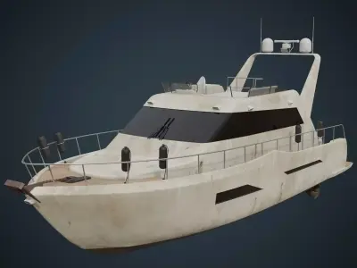 Motor Yacht 1B Low-poly 3D model