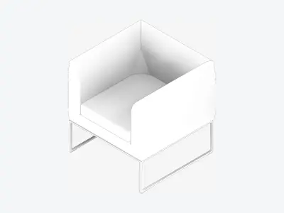 Furniture - Armchair - Contemporary - Line - Type 3 Low-poly 3D model